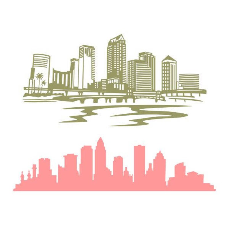 Tampa Florida Skyline Cuttable Design Pack SVG PNG DXF & eps | Etsy