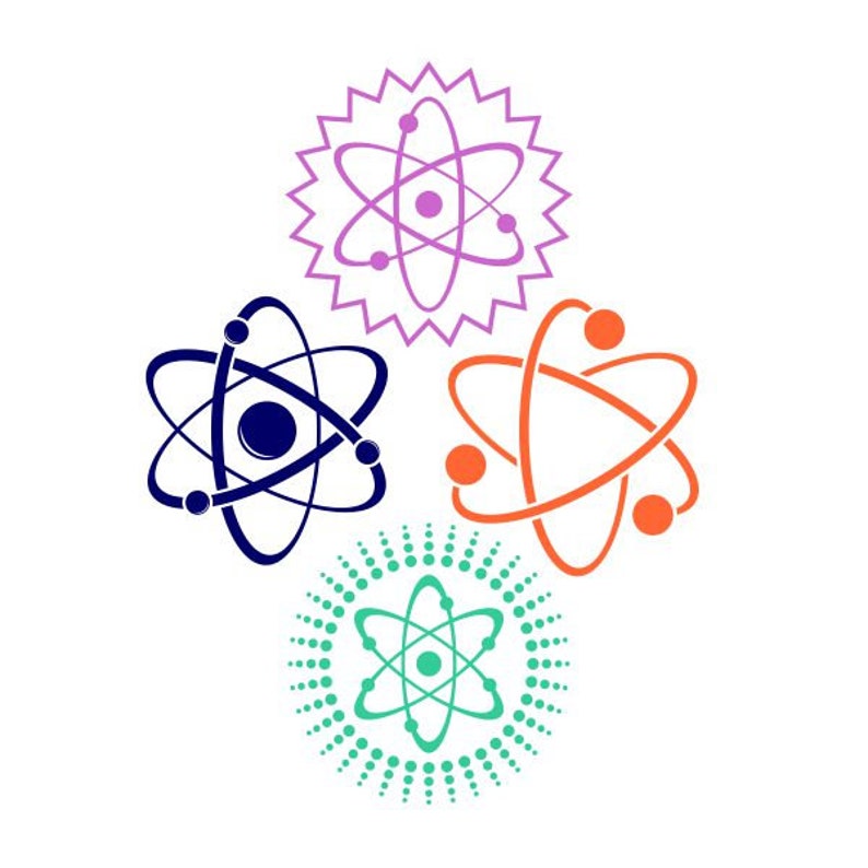 Download Atom Science Cuttable Design SVG PNG DXF & eps Designs Cameo | Etsy