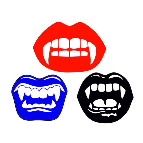 Download Vampire Lips Teeth Fangs Halloween Cuttable Svg Png Dxf Eps Etsy