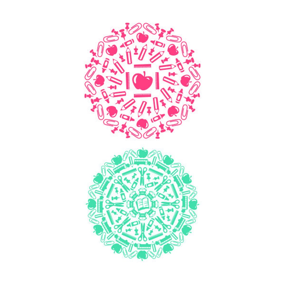 Cuttable Vector Image School Mandala Pack Cuttable Design SVG PNG DXF & Eps Designs - Etsy