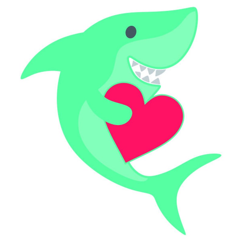 Download Love Bites Shark fish Valentines Day Cuttable Design SVG ...