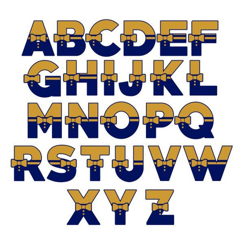 Bow Ribbon Font Cuttable Design SVG PNG DXF & Eps Designs Etsy