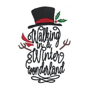 Walking in a winter wonderland snowman christmas Design Monogram Machine Embroidery INSTANT DOWNLOAD pes dst