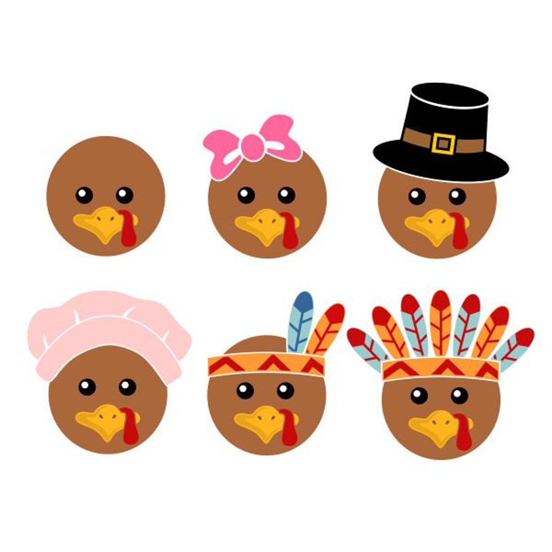 Turkey Family Pack Cuttable Design SVG PNG DXF & Eps Designs Cameo File ...