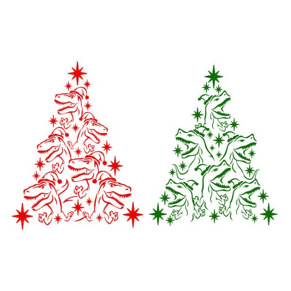 Download Dino Dinosaur Christmas Tree Cuttable Design Svg Png Dxf Eps Etsy