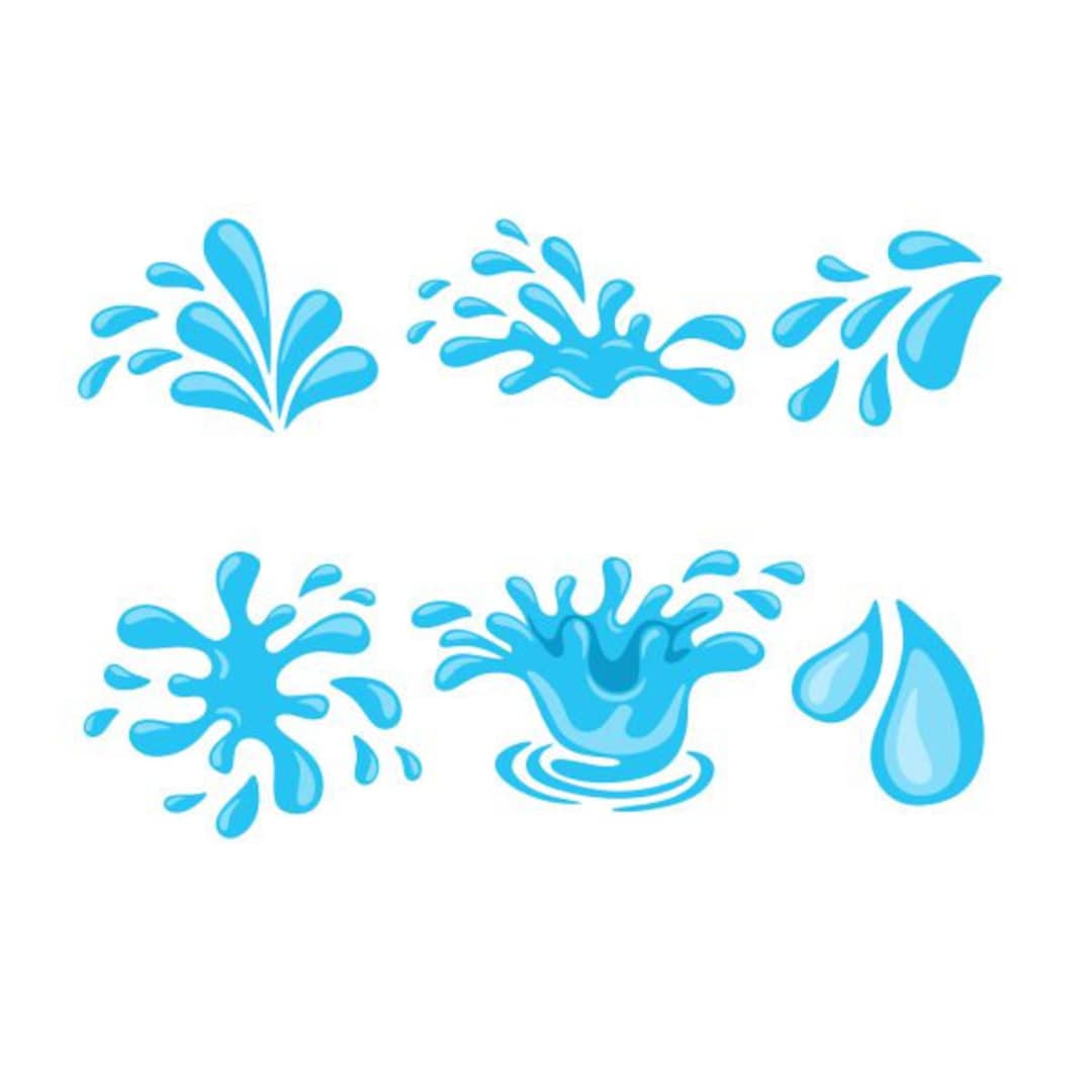 Water Splash Wet Drops Cuttable Design SVG PNG DXF & Eps Designs Cameo