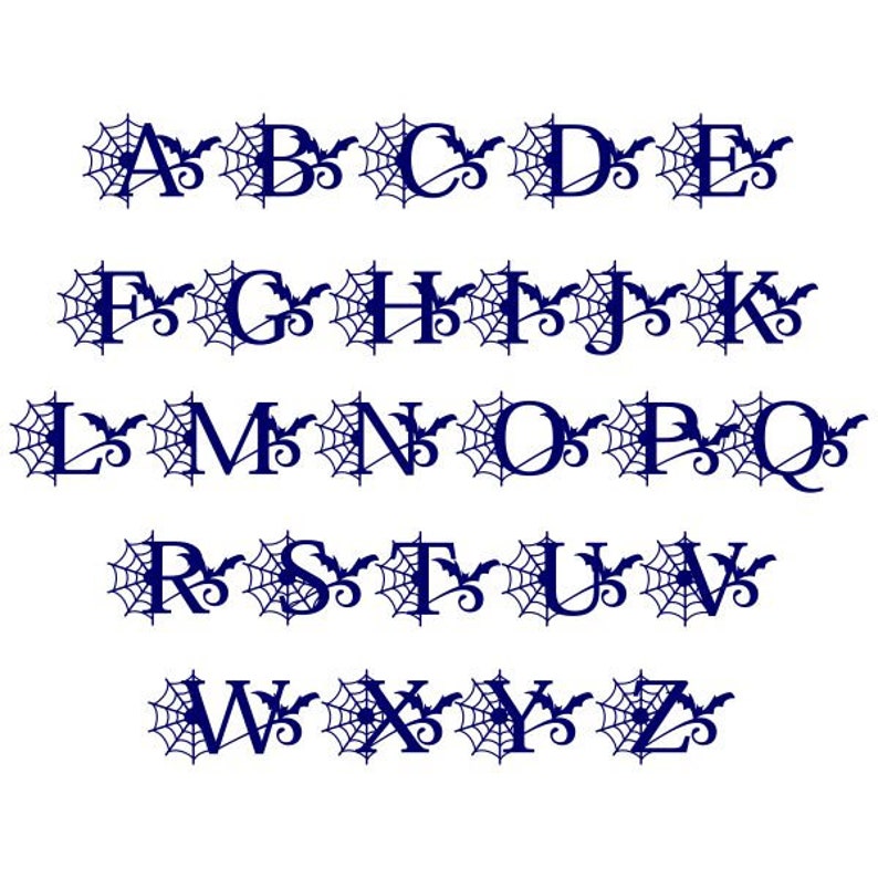 Download Spiderweb Bat Halloween Font Cuttable Design SVG PNG DXF ...