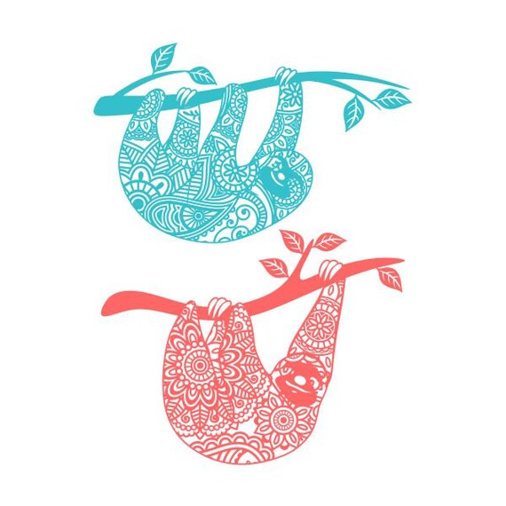 Download Mandala Sloth Animal Cuttable Design SVG PNG DXF & eps ...