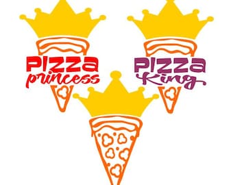 Pizza King Princess Cuttable Design SVG PNG DXF & eps Designs Cameo File Silhouette