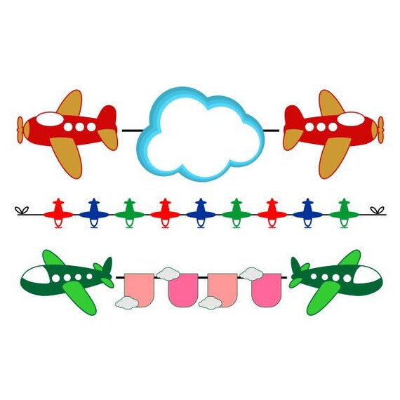 Airplane Banner Aviation Birthday Cuttable Design Svg Png Dxf Etsy