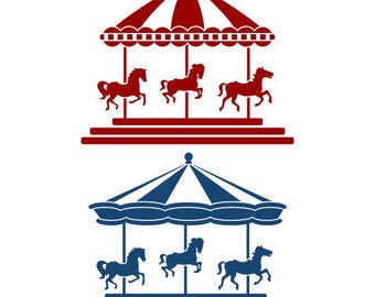 Carousel Horse Circus Cuttable Design SVG PNG DXF & eps Designs Cameo File Silhouette