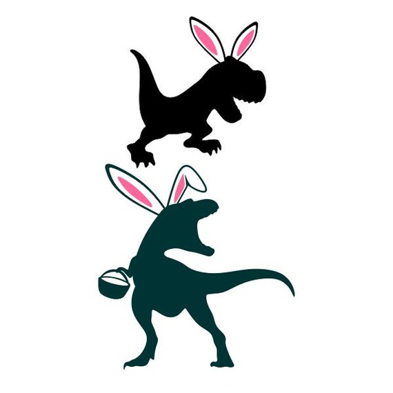 Dinosaur Bunny Easter Cuttable Design Pack SVG PNG DXF & Eps | Etsy