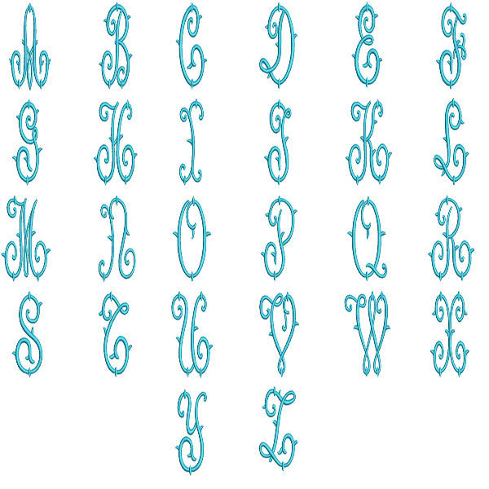 Arabesque Embroidery Font Monogram Machine Embroidery Font Etsy Ireland