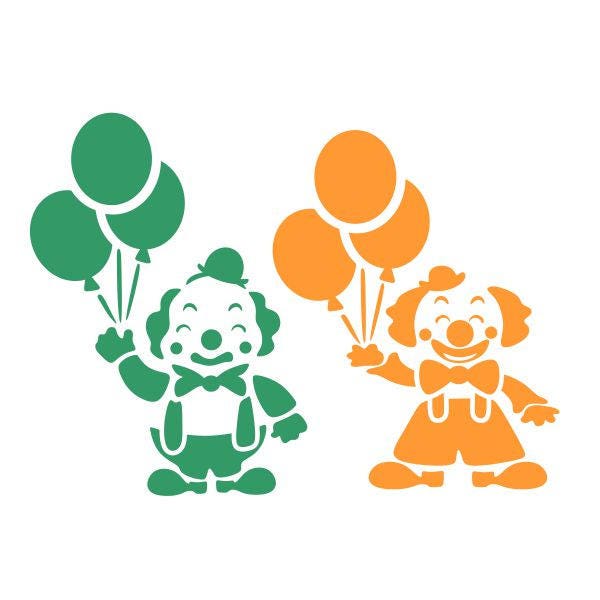 Clown Birthday Cuttable SVG PNG DXF & eps Designs Cameo File Silhouette