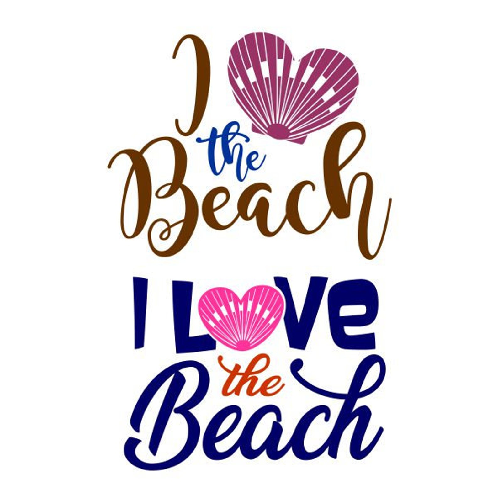 I Love the Beach Ocean School Cuttable Design SVG PNG DXF & Etsy