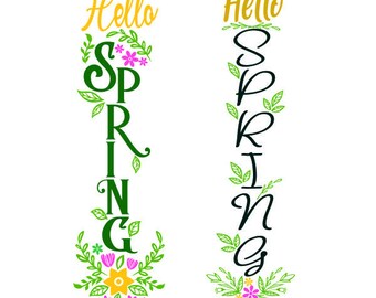 Hello Spring Cuttable Design SVG PNG DXF & Eps Designs Cricut Cameo ...