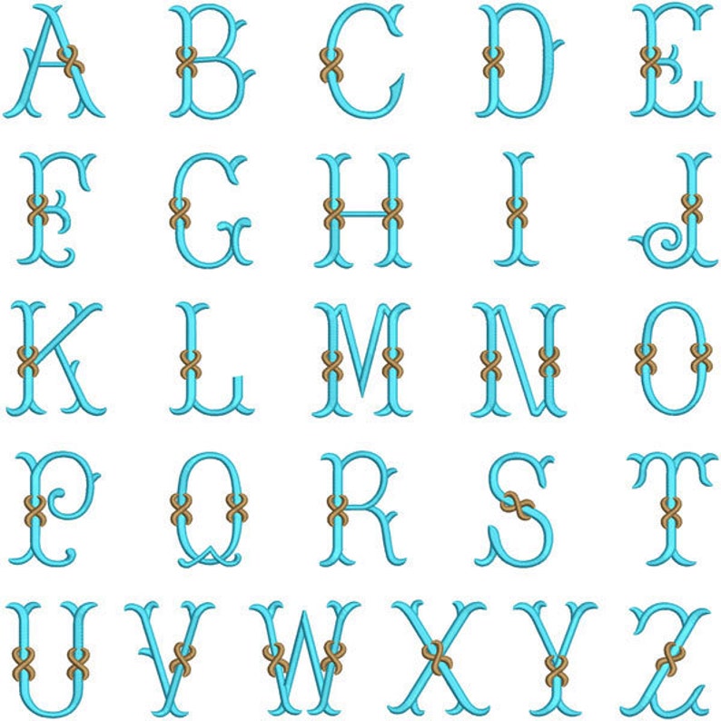 Ribbon Embroidery Font Monogram Machine Embroidery Font Etsy