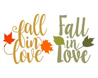 Fall in Love Cuttable Design Pack SVG PNG DXF & eps Designs Cameo File Silhouette