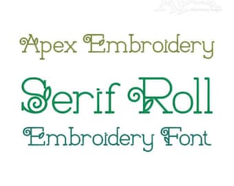 Serif Roll Embroidery Fonts Alphabet Letters INSTANT DOWNLOAD BX pes dst