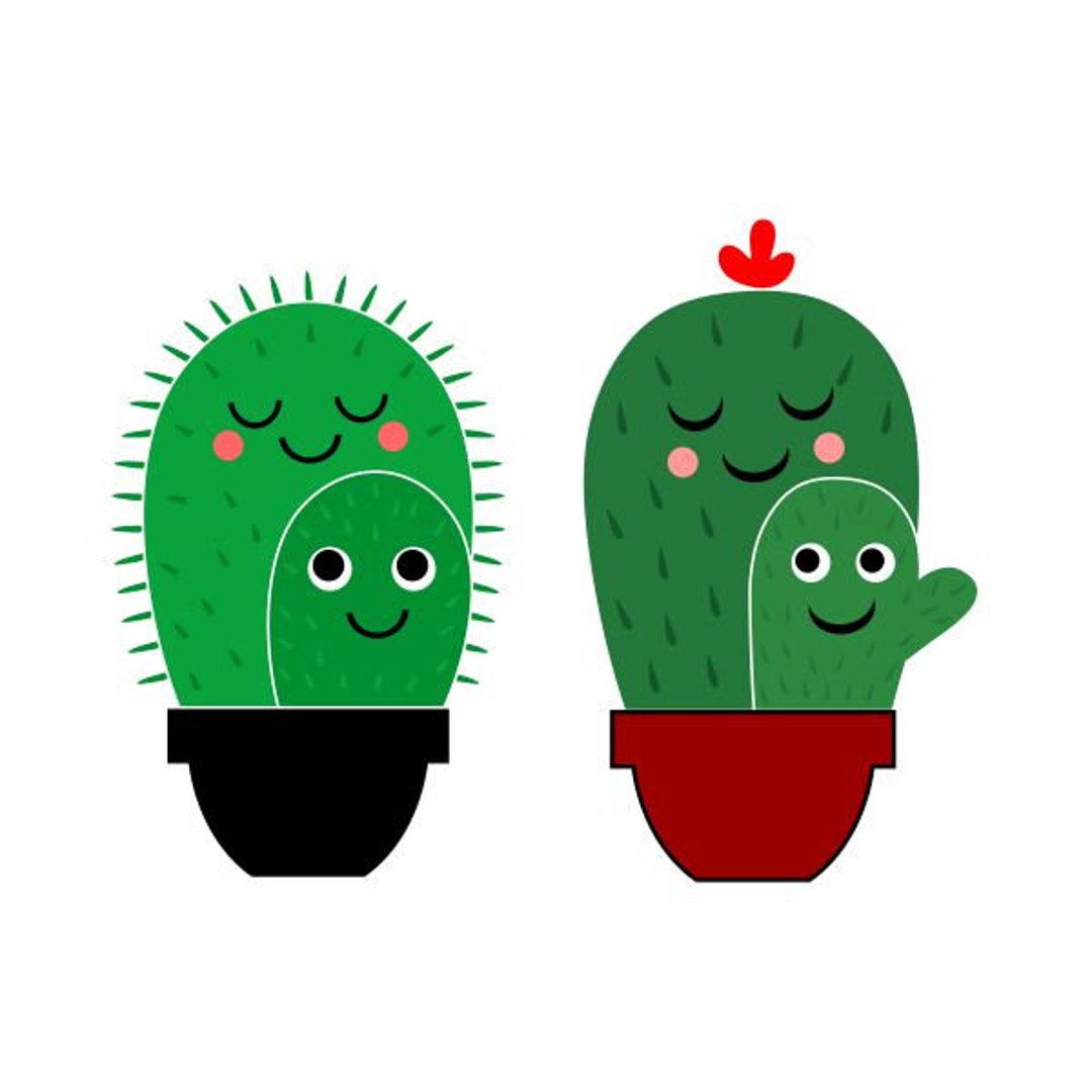 Cactus Family Cuttable Design SVG PNG DXF &amp; Eps Designs Cameo - Etsy