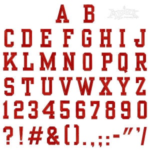 Athletic Tall Block Embroidery Font Alphabet Letters INSTANT DOWNLOAD ...
