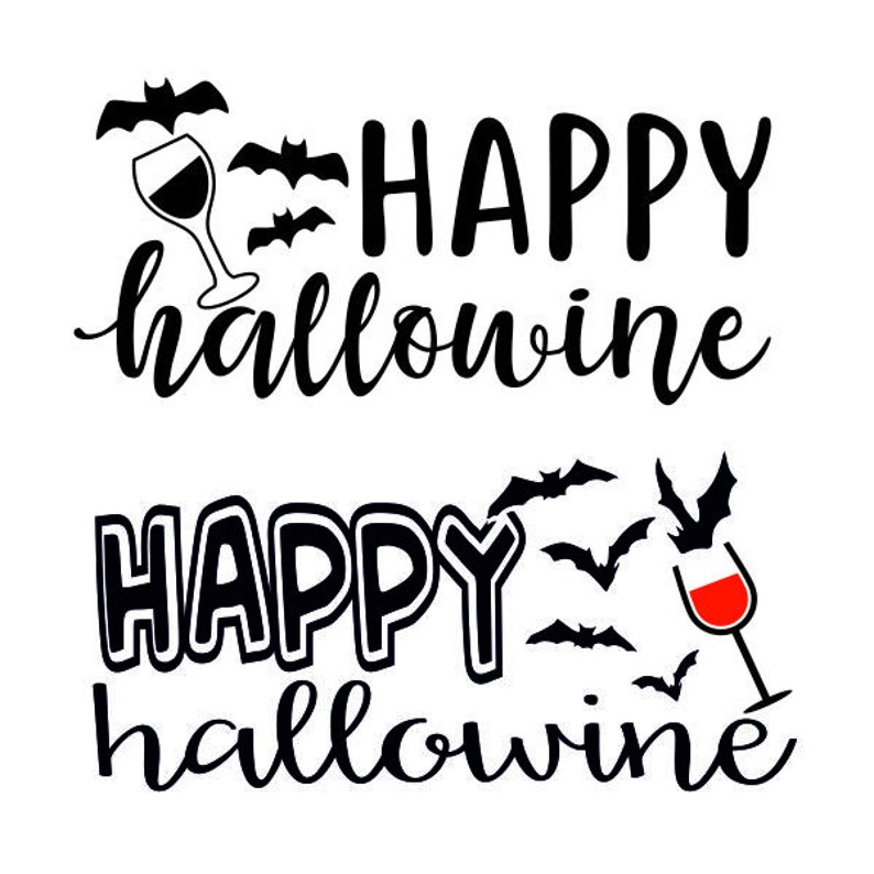 Happy Hallowine Halloween Wine Cuttable SVG PNG DXF & eps - Etsy España