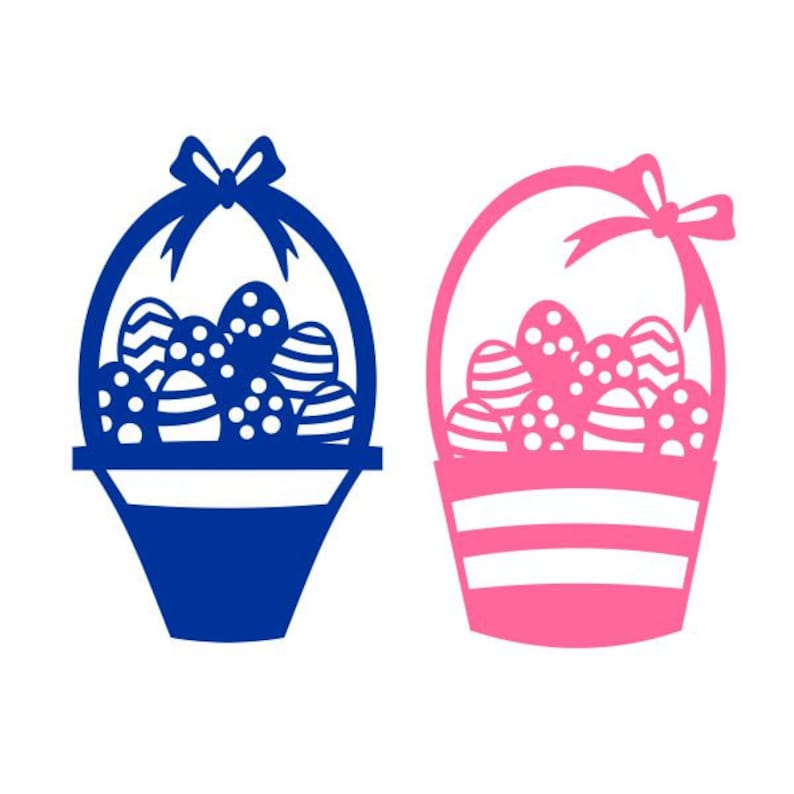 Easter Egg Basket Cuttable Design SVG PNG DXF & Eps Designs Etsy