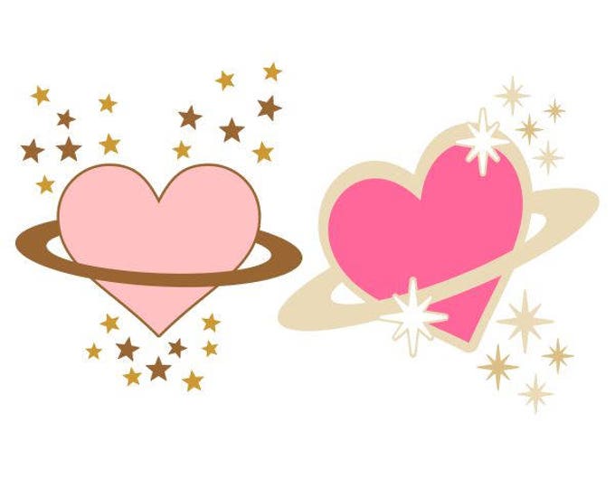 Heart Planet Love Cuttable Design SVG PNG DXF & Eps Designs Cameo File ...