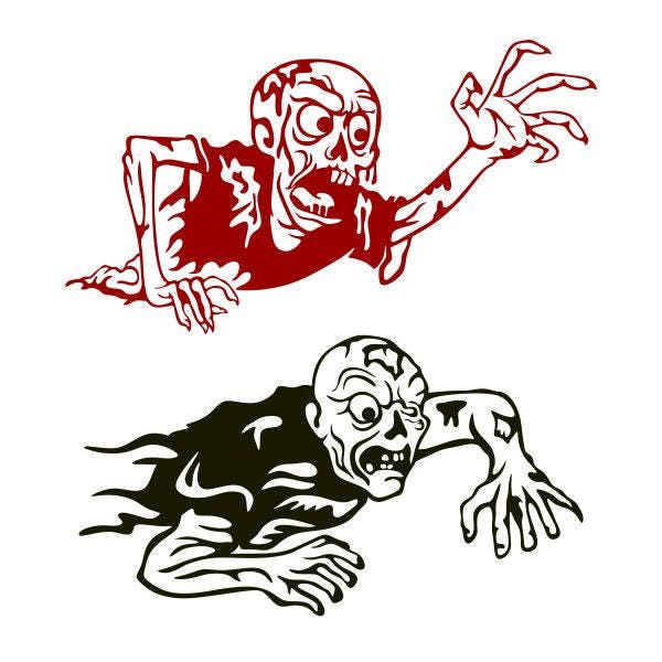Zombie Monster Halloween Cuttable SVG PNG DXF & eps Designs Cameo File Silhouette