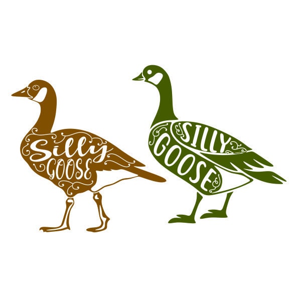 Silly Goose Bird Duck Cuttable Design SVG PNG DXF & eps Designs Cameo File Silhouette
