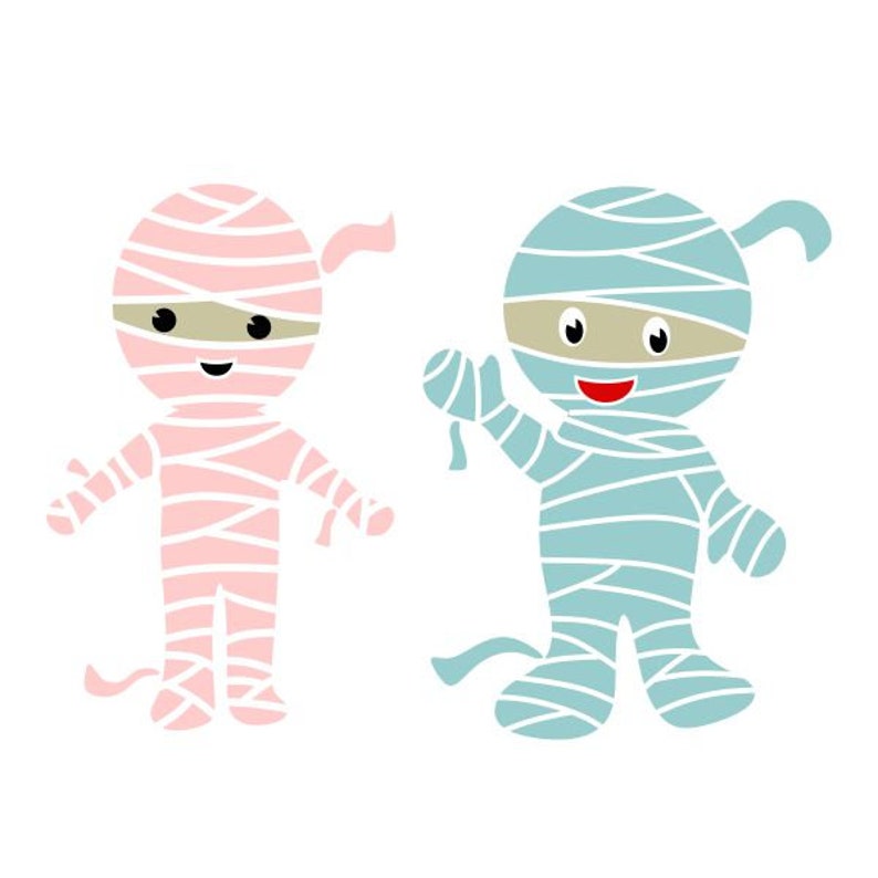 Halloween Mummy Cute Cuttable SVG PNG DXF & Eps Designs Cameo - Etsy