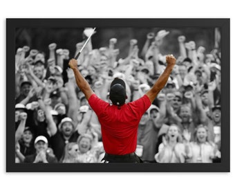 Affiche noire et blanche des Masters Tiger Woods 2019