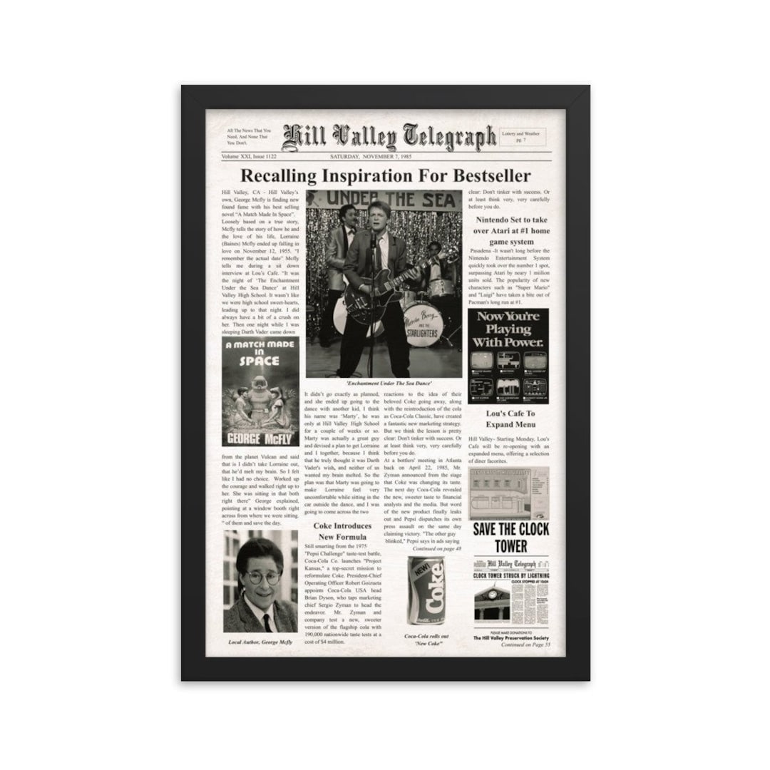Back to the Future Movie Newspaper Poster 11x17 Print 2 Versions Etsy