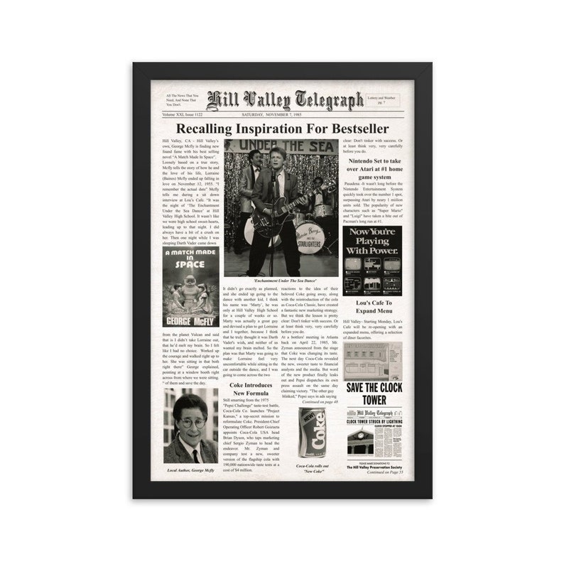 Back to the Future Movie Newspaper Poster 11x17 Print 2 | Etsy