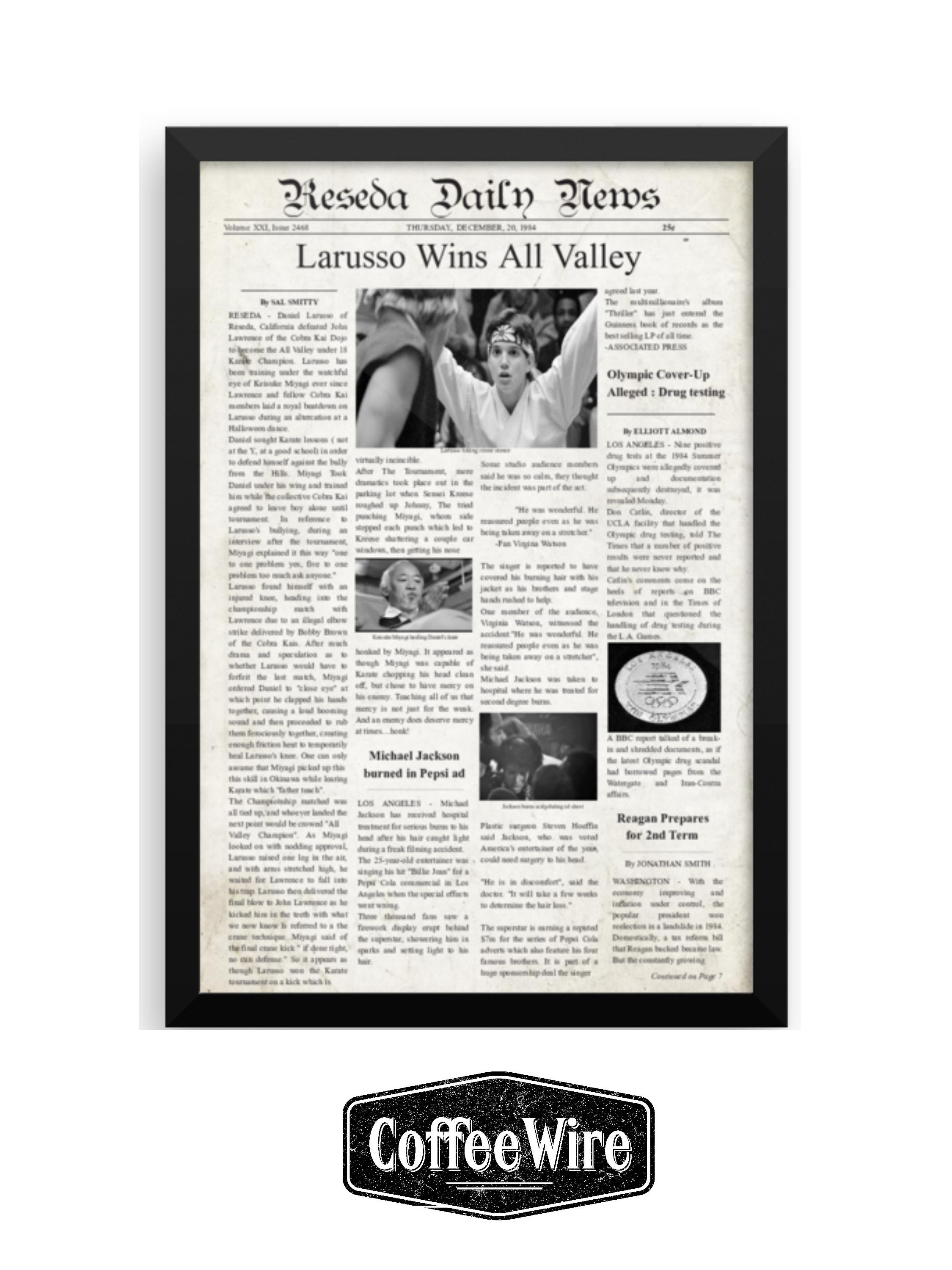 Karate Kid Movie newspaper poster 11x17 Digital Download