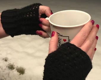 Crochet Fingerless Gloves Wrist Warmers
