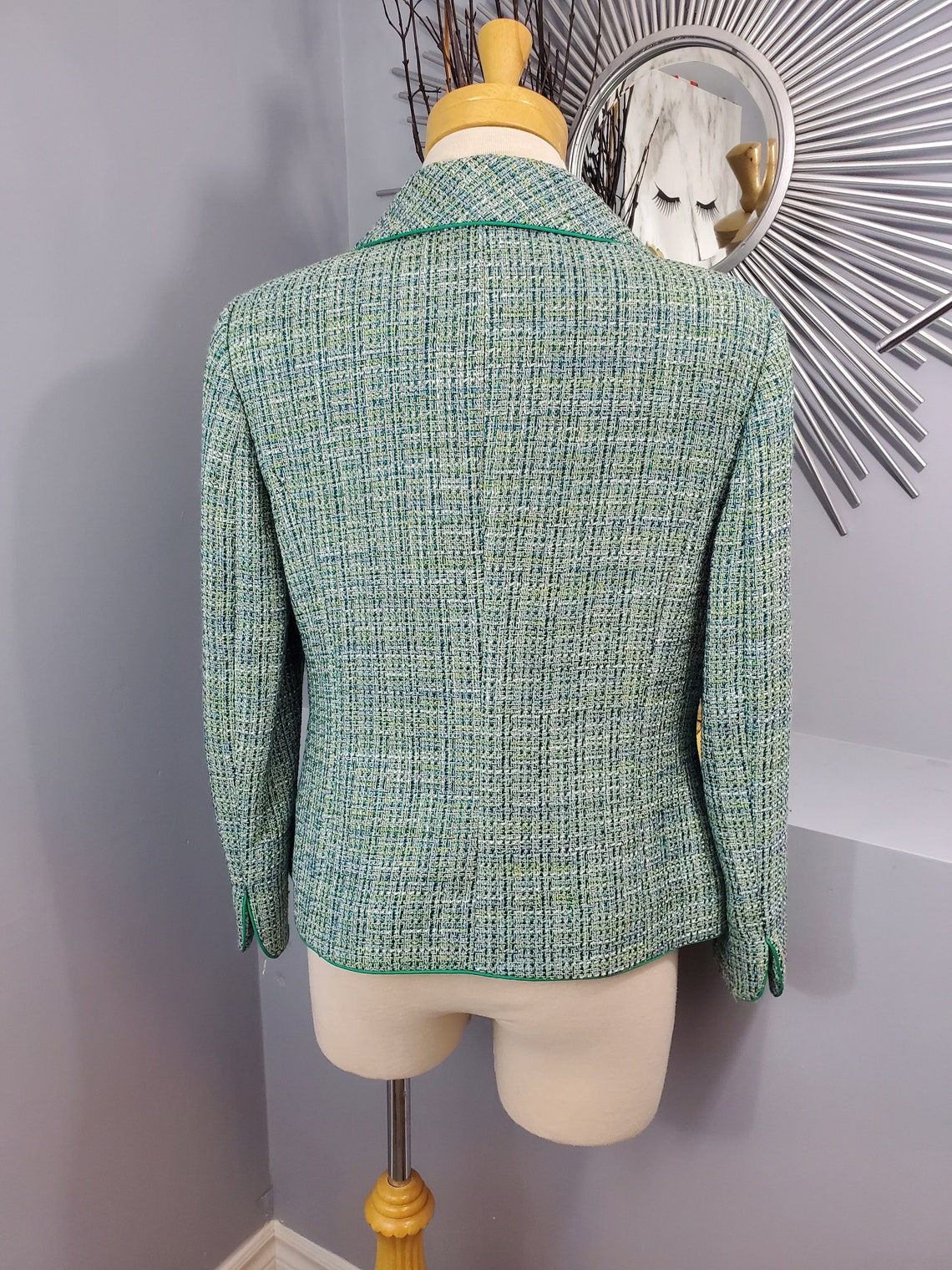 VINTAGE 1990 Pale Green Blazer Jackie Kennedy Style Small ...