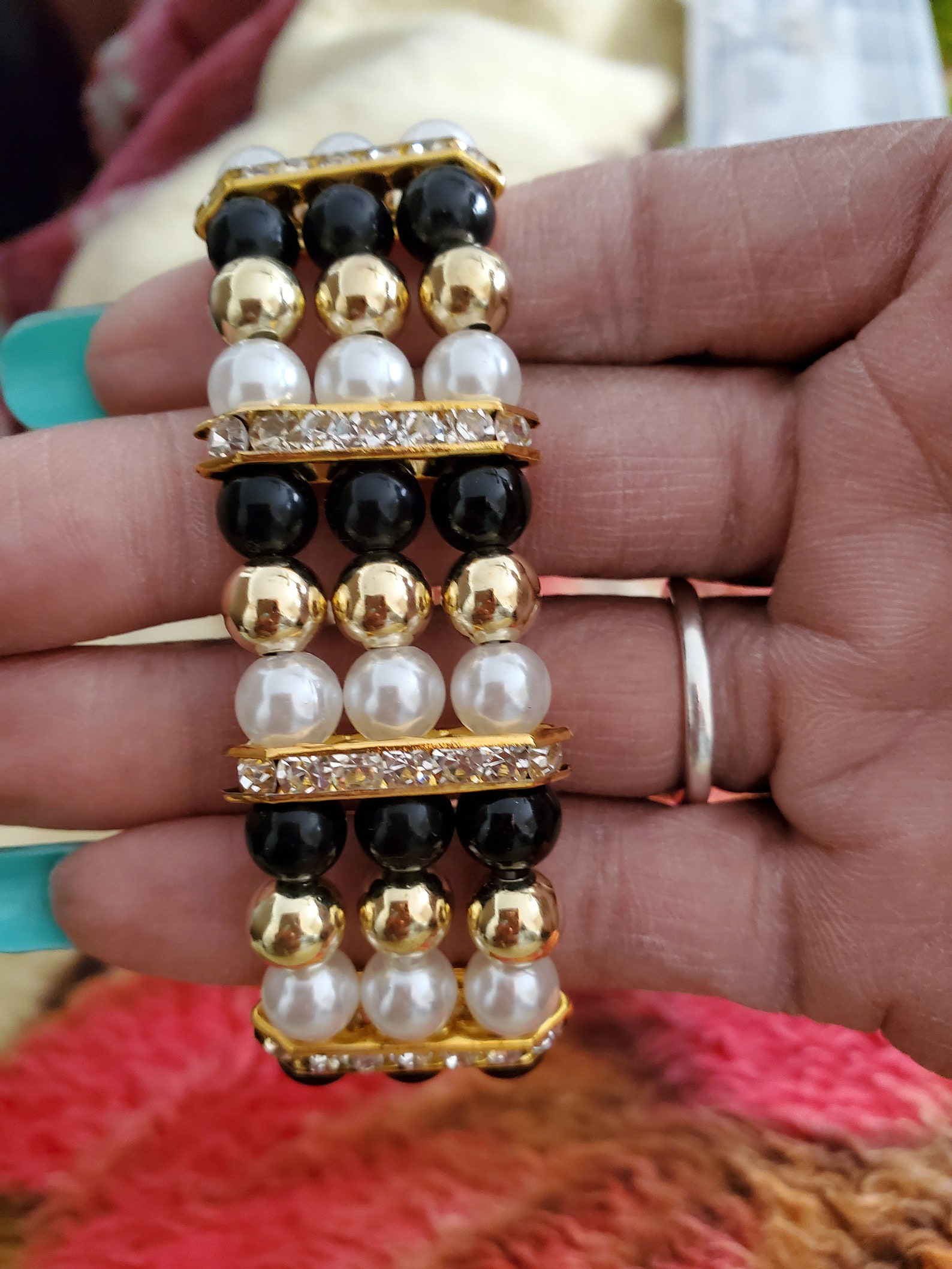 Brass Bracelet - black and gold