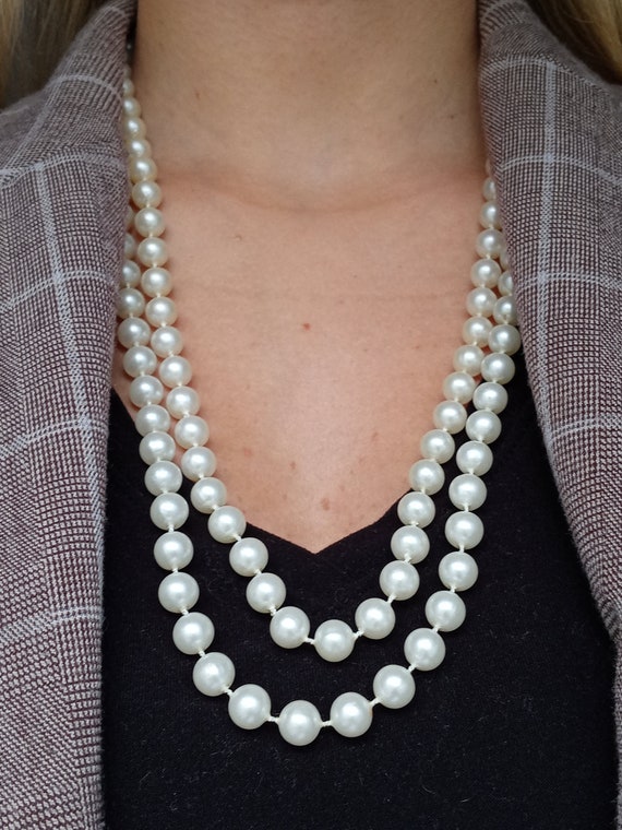 Marked Hong Kong Vintage Faux Pearl 