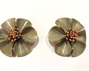 Vintage Flower Clip-On Earrings