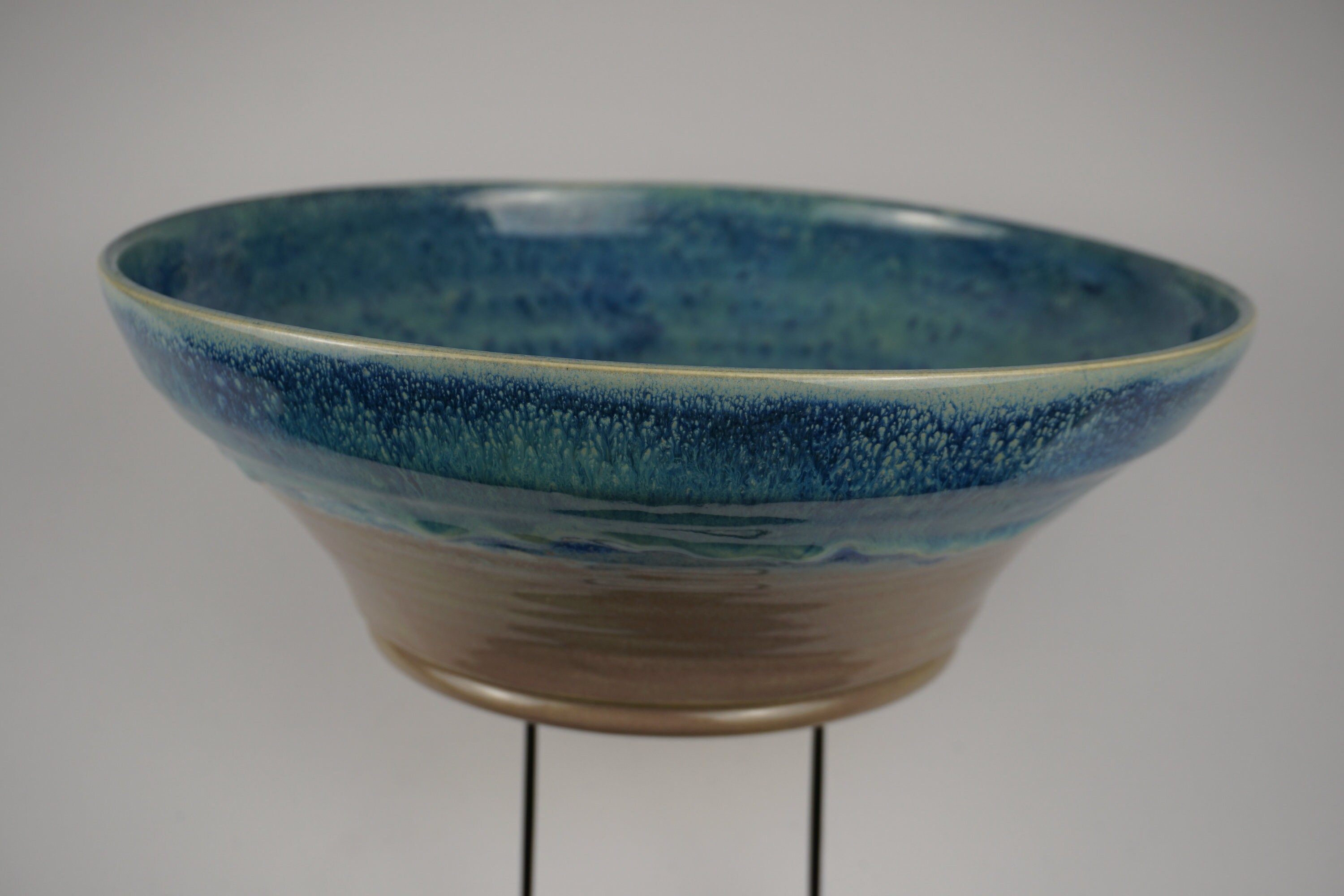 Handmade Ceramic Bowl, Kitchen Decor, Green & Blue Fruit Bowl, Large