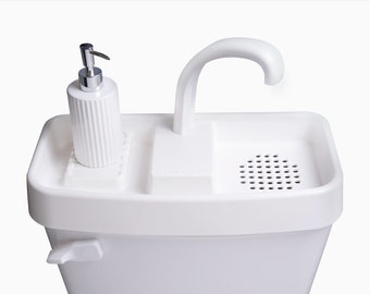 Sink Twice Toilet Sink for tanks 15.5" - 16.8" wide measured with lid off