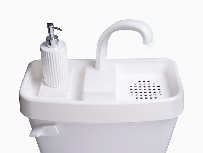 Sink Twice Toilet Sink for tanks 15.5 16.8 wide measured with lid off image 1