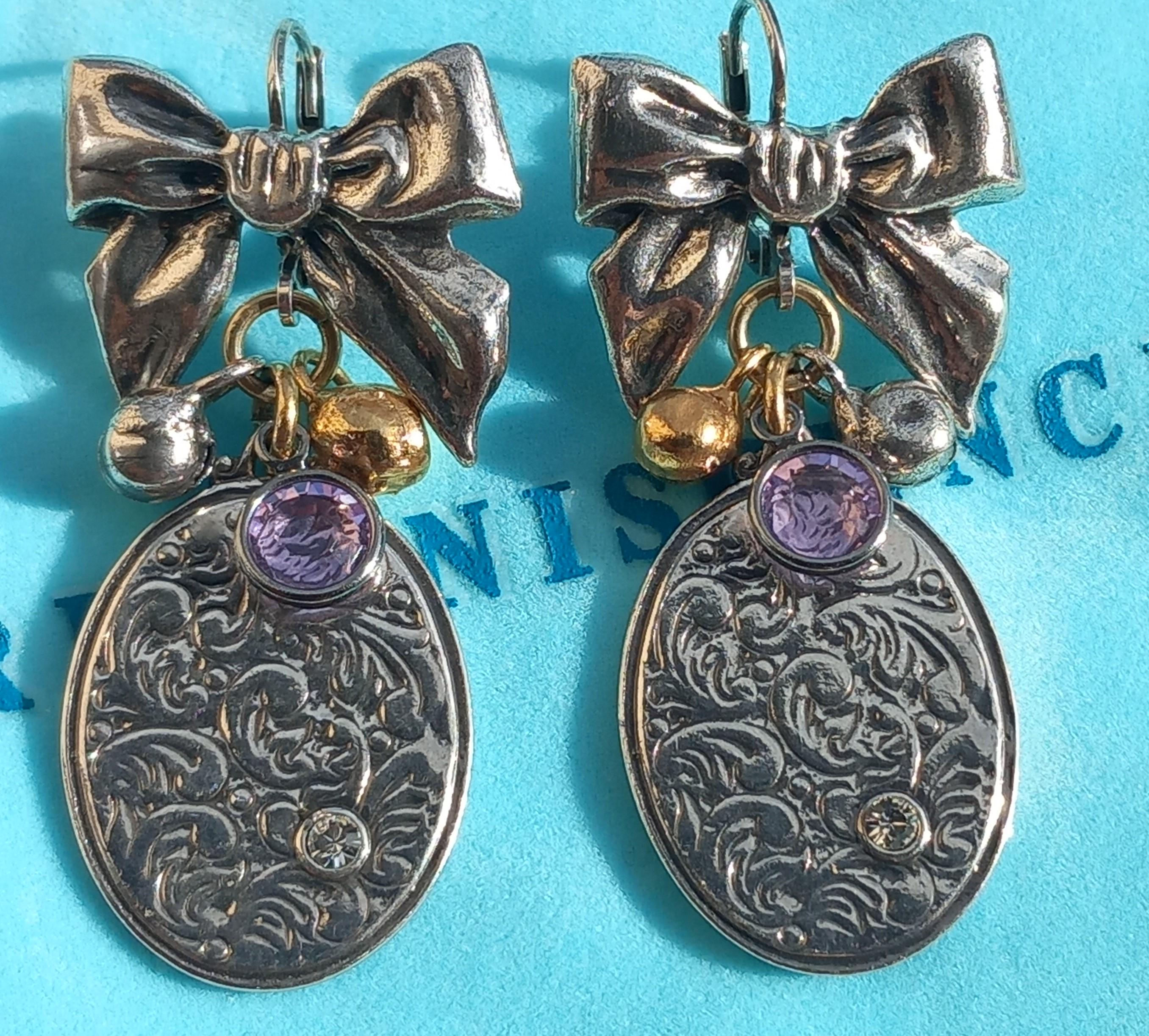 Bracelet Vintage Zoé Coste Avec Breloques - Motifs Ange, Croix, Colombe Et Fleurs