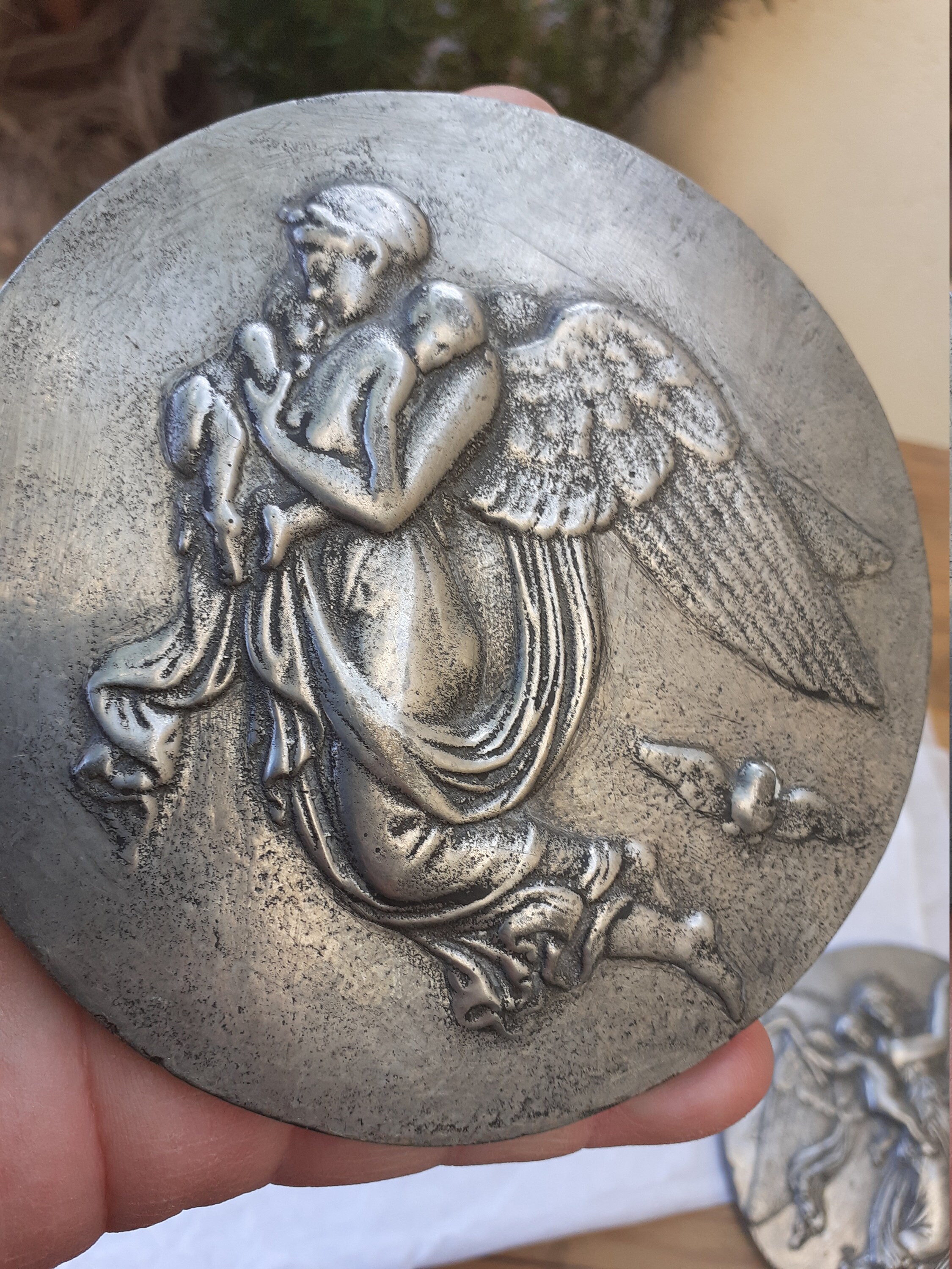 Ancien Français Vénus à L'ange Ornement d'église Du 19Ème Siècle Bas Relief d'église