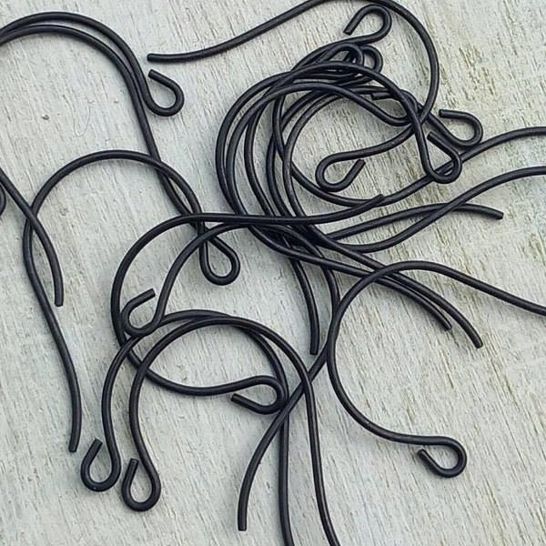 2 Paires de Fermoirs Crochets Noirs de 25mm Fermoirs crochets pour la création de boucles d'oreilles laiton finition Noire