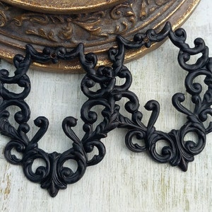 Rococo ornate black metal supplies Rococo pendants with black finished brass scrollwork