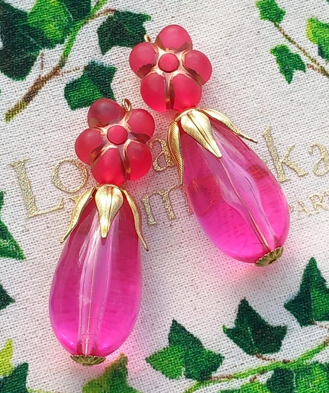 Boucles D'oreilles Lolita Lempicka Fleurs Pendantes - Zircon, Dormeuses, Plaqué Rhodium, Occasion