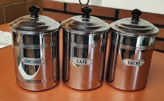 Brocante Française Set 3 Grandes Boites en Aluminium et Bakélite French's Brocante