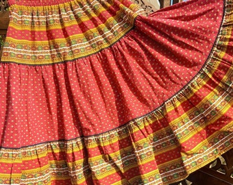 Vintage Provençal skirt Provence skirt full circle skirt Ethnic skirt of Provence French Provencal skirt